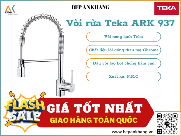 Vòi rửa Teka  ARK 937 - Chất liệu đồng thau mạ Chrome - Sản xuất tại nhà máy Teka